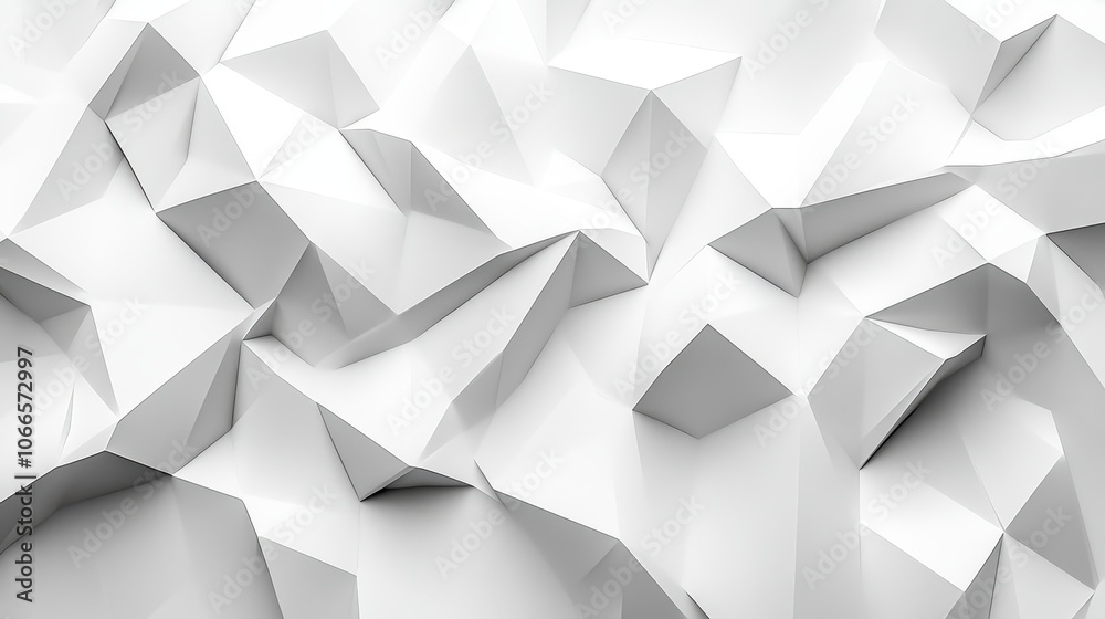 Abstract Geometric White Polygonal Background with Low Poly Design and 3D Effect for Modern and Minimalistic Aesthetic Abstract Geometric White Polygonal Background with Low Poly Design and 3D Effect for Modern and Minimalistic Aesthetic