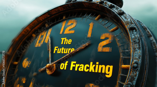 Futuristic Concept of Fracking Industry with Oil and Gas Extraction Clock Illustration