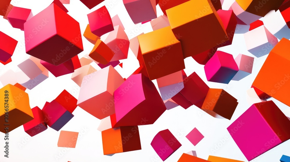 Obraz premium Colorful Floating Cubes in Abstract Space