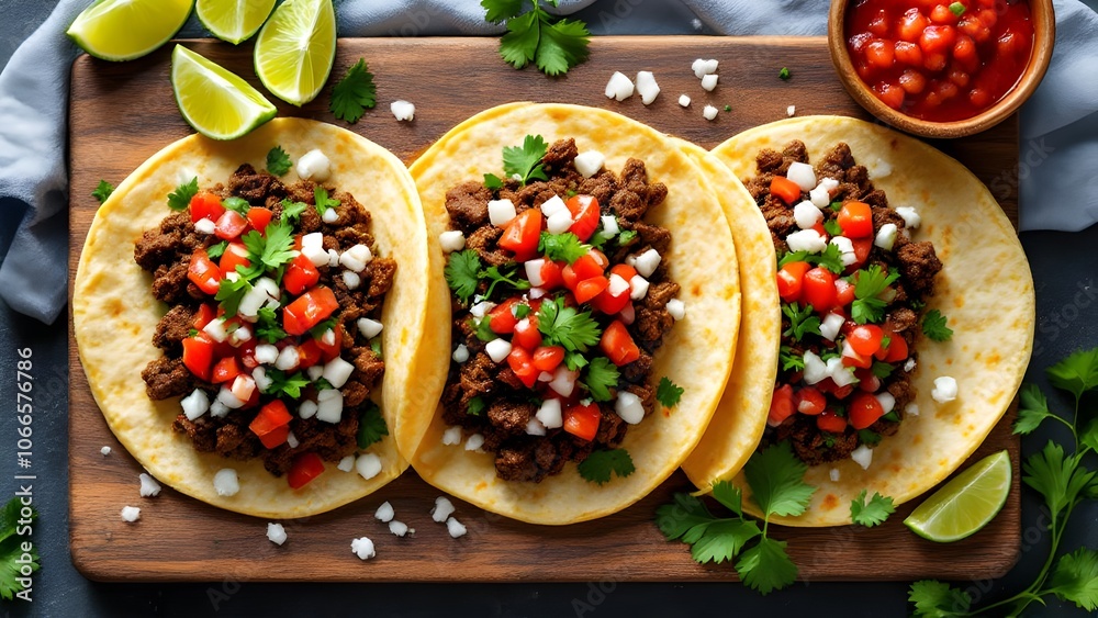 Beef Tacos with Corn Tortillas and Fresh Salsa (Gluten-Free Cuisine) Beef Tacos with Corn Tortillas and Fresh Salsa (Gluten-Free Cuisine)