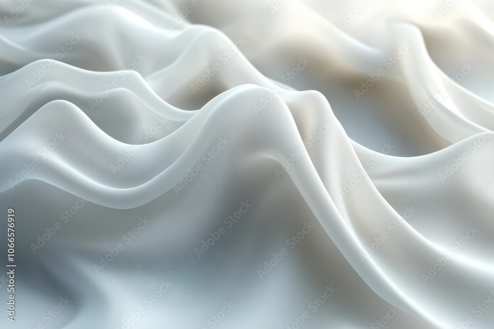 Obraz premium Soft Gray Waves on Minimalist White Background