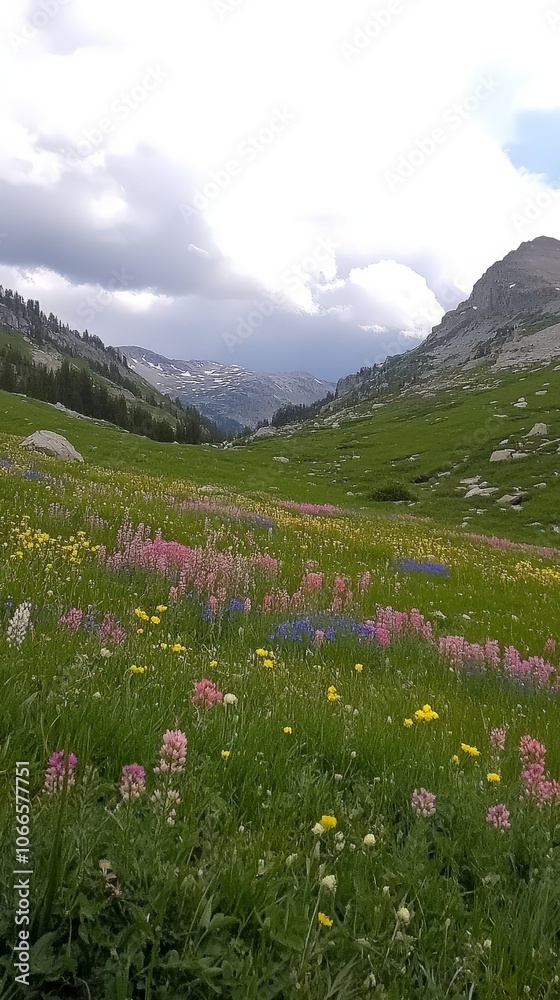 Wildflowers in a Mountain Valley. Wildflowers in a Mountain Valley.