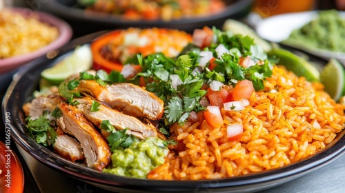 Delicious Mexican Chicken and Rice Dish Served Hot