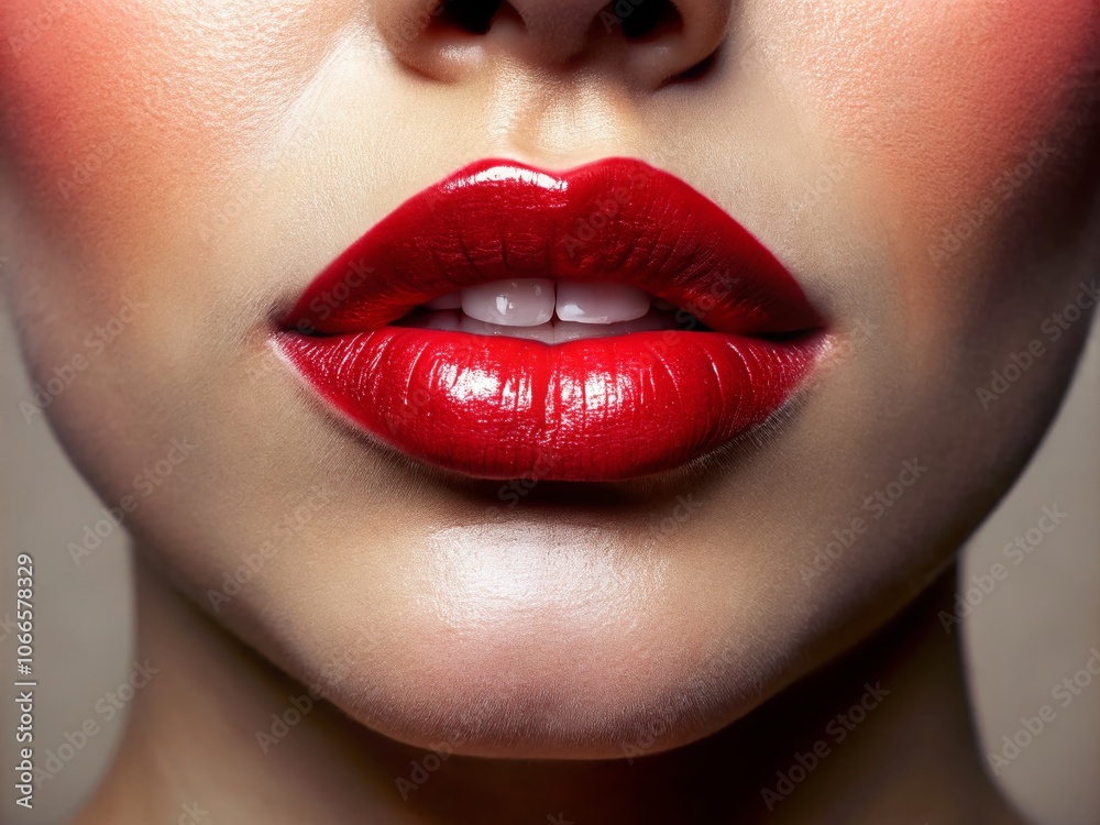 Aerial View of Glossy Full Lips with Lip Plumper, Emphasizing Natural Beauty and Radiant Shine in a Captivating Close-Up Shot for Beauty and Cosmetic Themes Aerial View of Glossy Full Lips with Lip Plumper, Emphasizing Natural Beauty and Radiant Shine in a Captivating Close-Up Shot for Beauty and Cosmetic Themes