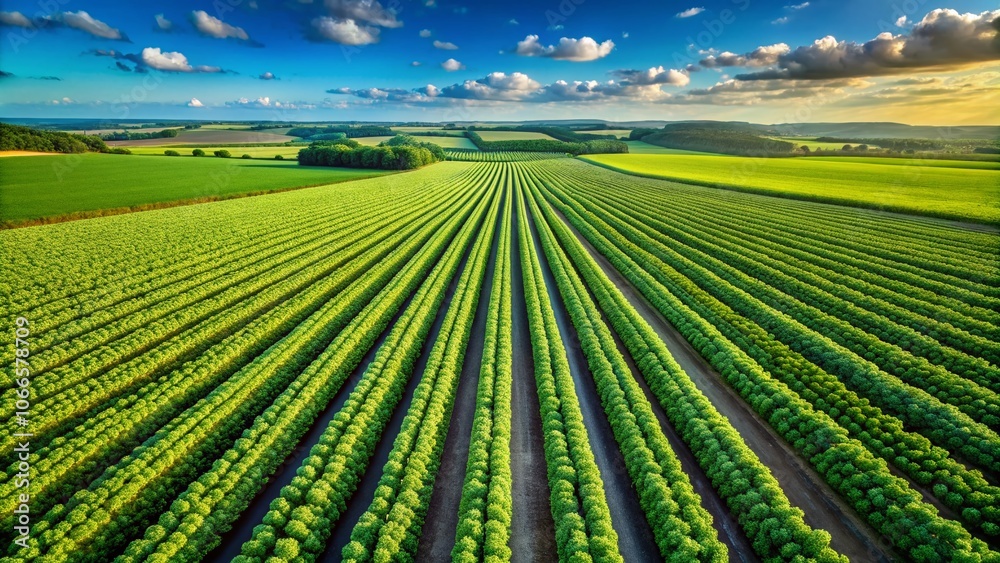 Aerial View of Lush Green Pea Fields - Vibrant Agriculture Landscape, Sustainable Farming Practices, Fresh Produce, Nature's Bounty, Healthy Living, Organic Farming, Food Production, Crop Diversity Aerial View of Lush Green Pea Fields - Vibrant Agriculture Landscape, Sustainable Farming Practices, Fresh Produce, Nature's Bounty, Healthy Living, Organic Farming, Food Production, Crop Diversity