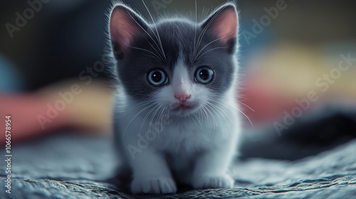 Little kitten, closeup photo