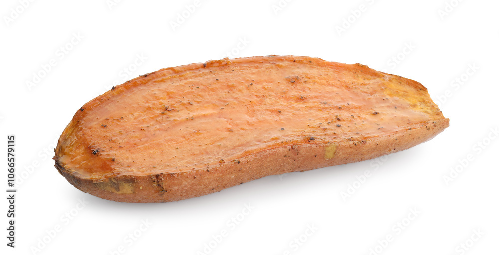 Tasty cooked sweet potato isolated on white Tasty cooked sweet potato isolated on white