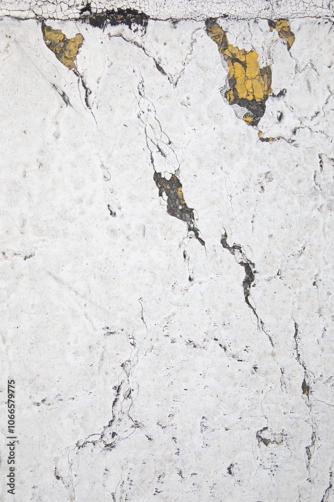 Obraz premium grunge white wall background with cracked details, no person