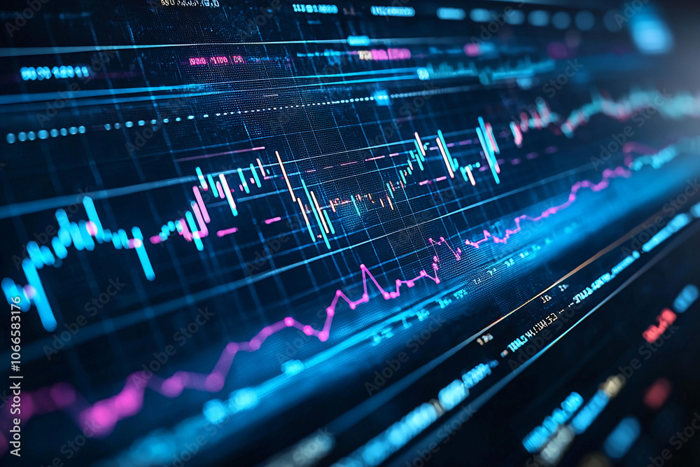Nighttime trends in stock market data visualization Nighttime trends in stock market data visualization