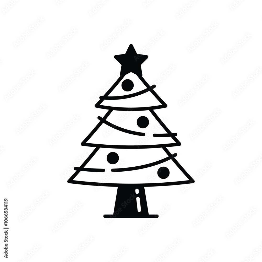 Christmas Tree vector icon stock illustration Christmas Tree vector icon stock illustration