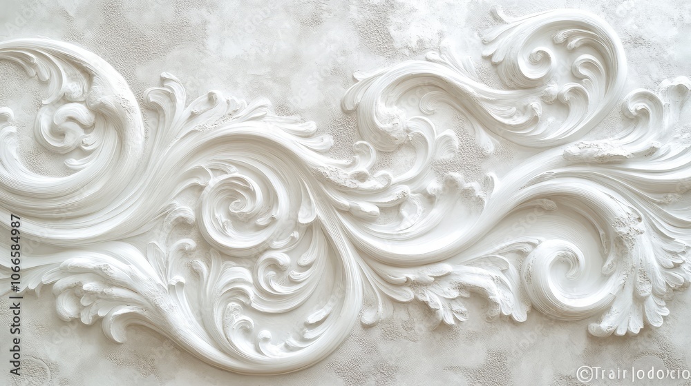 Elegant White Decorative Wall Relief Design Elegant White Decorative Wall Relief Design