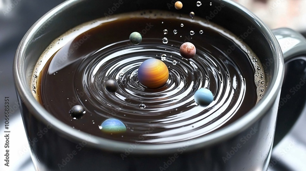 Explore the wonders of a mini solar system inside a coffee cup a creative journey through imagination and science Explore the wonders of a mini solar system inside a coffee cup a creative journey through imagination and science