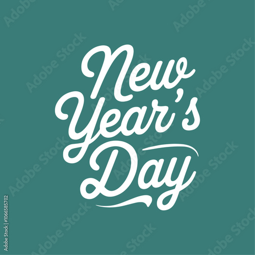 new year's day typography vector illustration template.New years day Template background text design