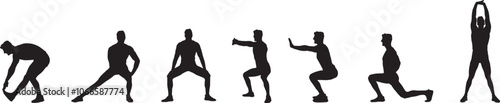 Vector Silhouette Collection: Clean and Bold Designs Young man exercising on white