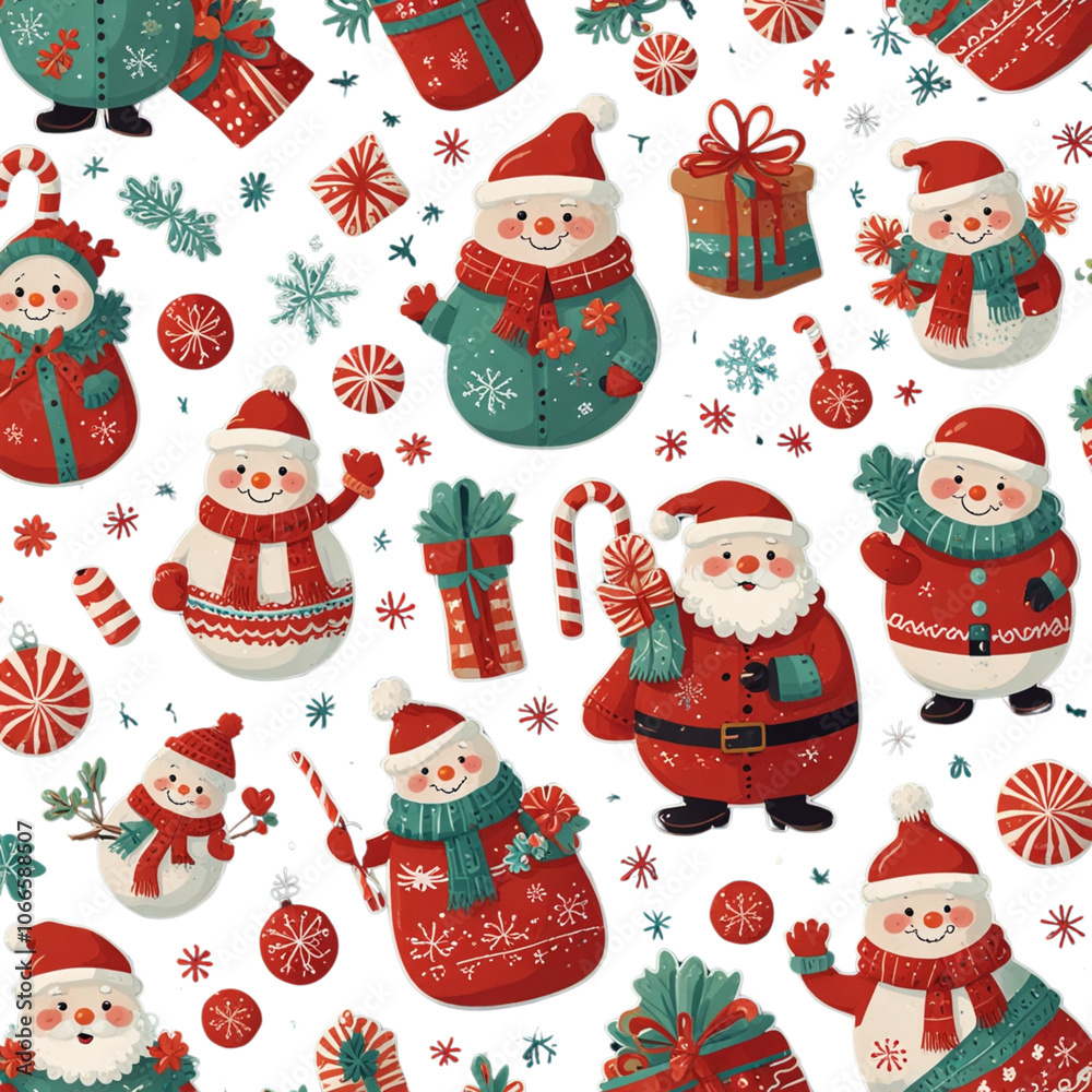 Merry Christmas – Festive Santa and Snowman Merry Christmas – Festive Santa and Snowman