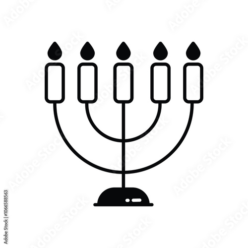 Hanukkah Menorah vector icon stock illustration