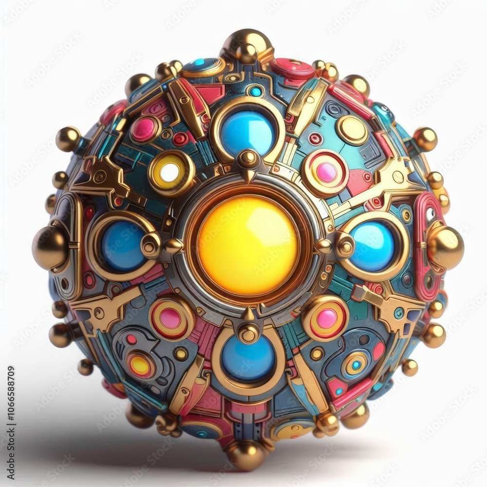 Obraz premium sphere with ornament on a white background