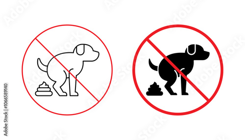 no dog poop icon sign vector