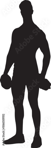 Vector Silhouette Collection: Clean and Bold Designs Muscular man isolated on the white background