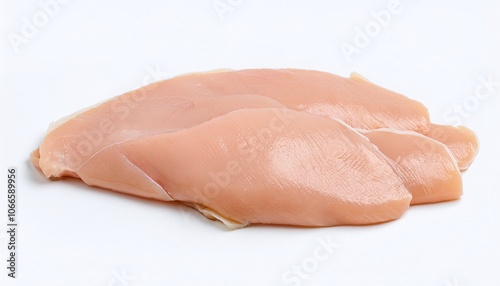 Raw Chicken Fillet on White Background