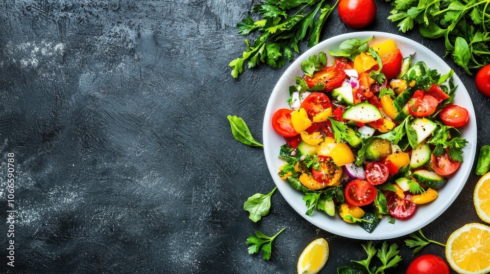 Fresh and Colorful Ceviche Plate with Vibrant Ingredients