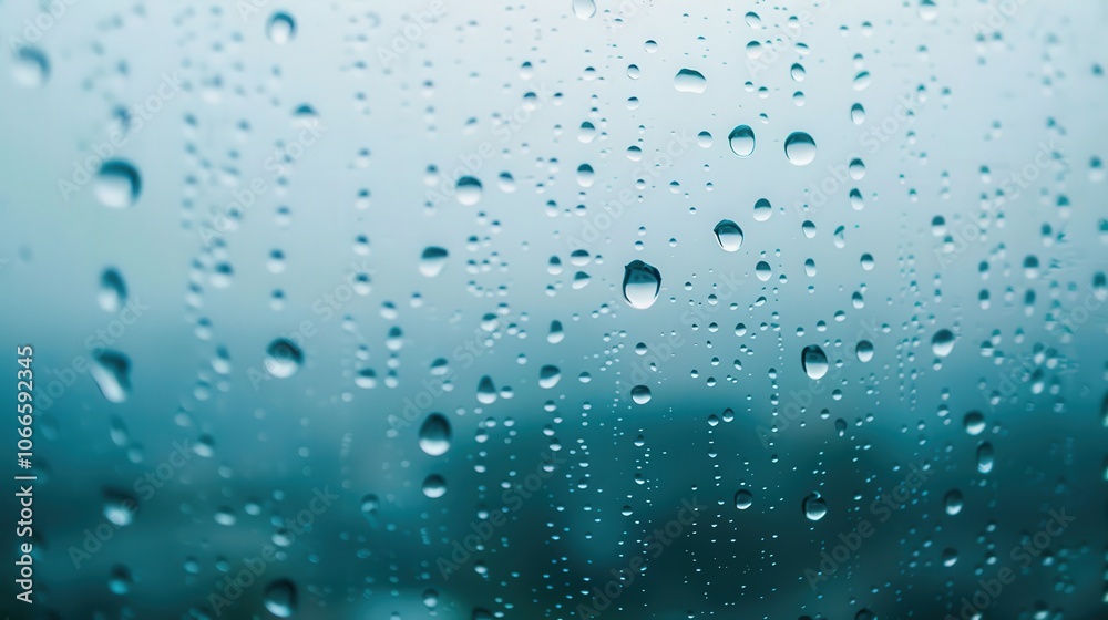 Raindrop Symphony, a close-up of droplets clinging to a window, creating a misty veil that softens the outside world, evoking a serene and contemplative atmosphere. Raindrop Symphony, a close-up of droplets clinging to a window, creating a misty veil that softens the outside world, evoking a serene and contemplative atmosphere.