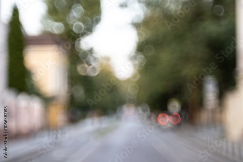 abstract unfocused bokeh of blurred street outdoor environment space