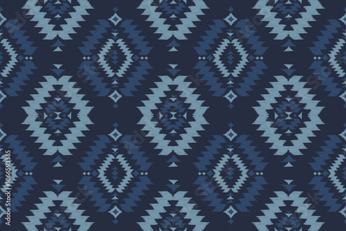 Beautiful fabric Ikat art. Geometric ethnic pattern seamless traditional. Native tribal style. for background, carpet, clothing, batik, texture.