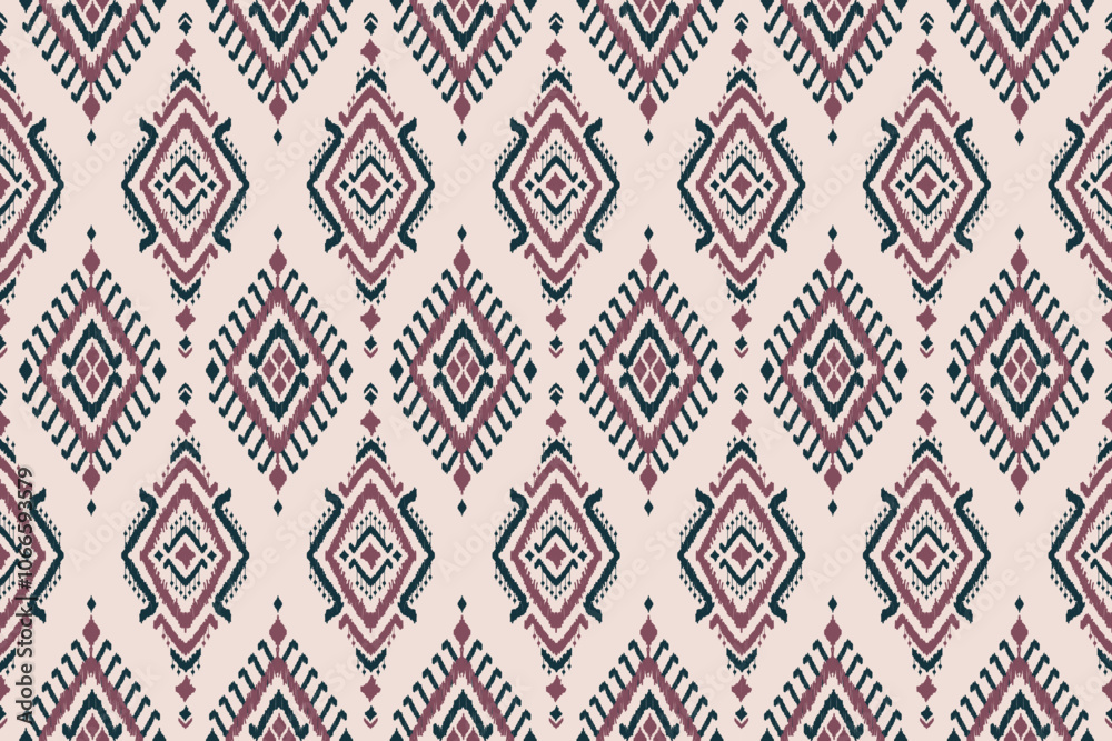 Fototapeta premium Ethnic fabric pattern seamless traditional. Ikat style, native tribal. for background, carpet, clothing, batik, texture.