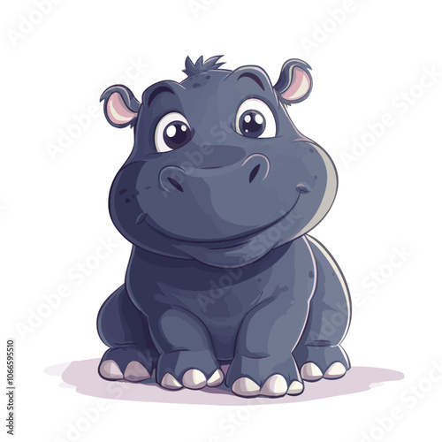 hippopotamus cartoon isolated on white background