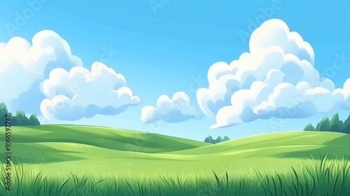 Lush Green Hills Under Clear Blue Sky