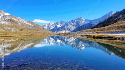 Serene Mountain Reflection in Tranquil Lake