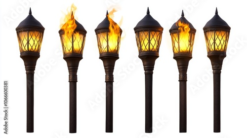 Flaming Torch Lamps Lighting Outdoor Decor Streetlights Sequence