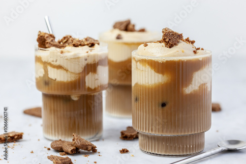 Ice coffee with cream