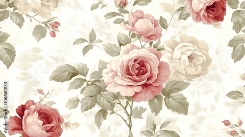 Wallpaper Mural Elegant Blush Pink Rose Floral Pattern Seamless Wallpaper Texture Torontodigital.ca