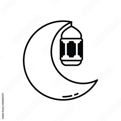 Eid Crescent vector icon stock illustration