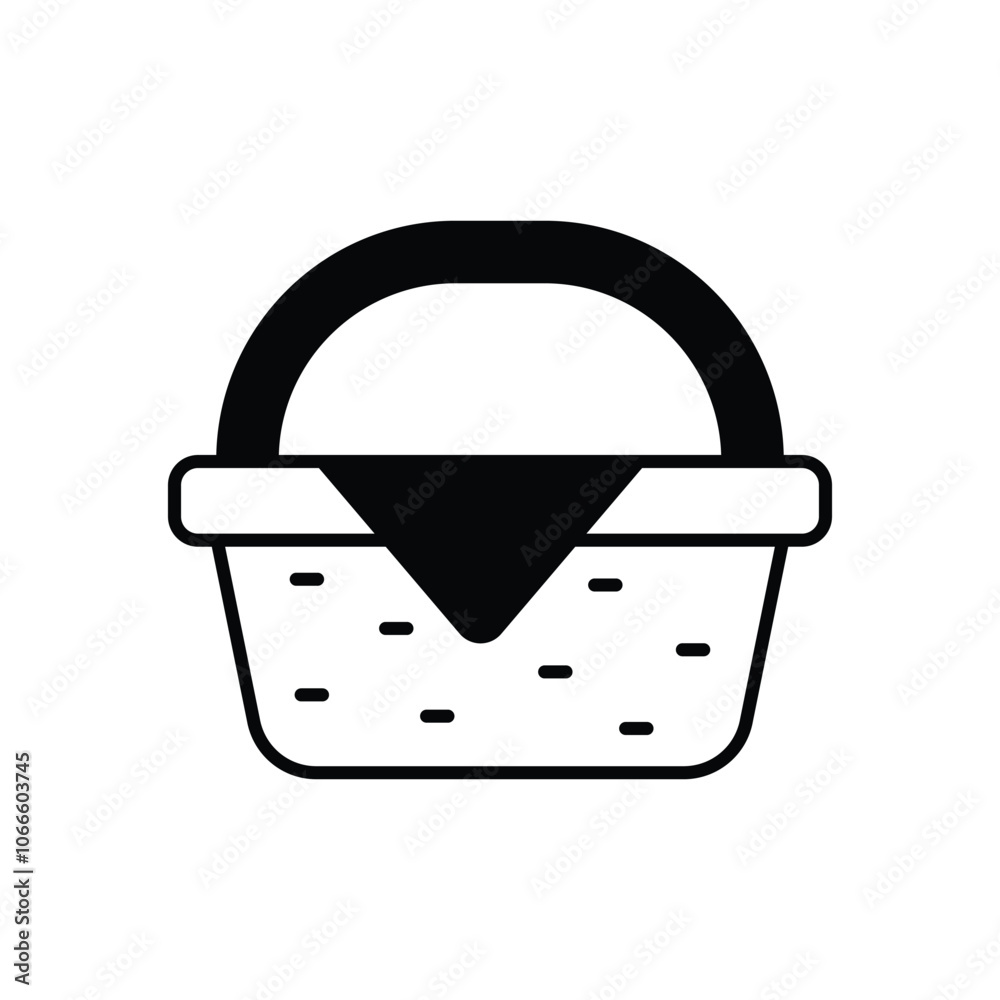 Picnic Basket vector icon stock illustration Picnic Basket vector icon stock illustration