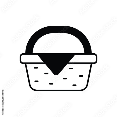 Picnic Basket vector icon stock illustration