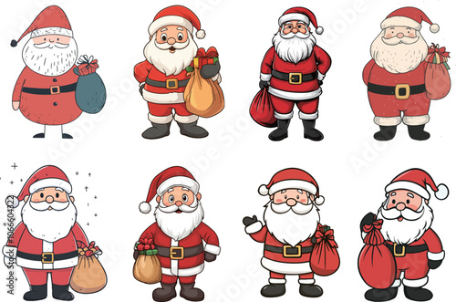 Santa Claus Character Illustration Set