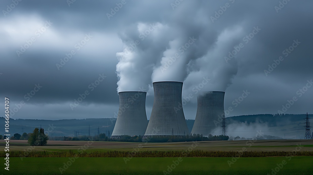 A Nuclear Power Plant Releasing Harmful Emissions and Polluting the Environment with Long-Term Ecological and Health Consequences A Nuclear Power Plant Releasing Harmful Emissions and Polluting the Environment with Long-Term Ecological and Health Consequences