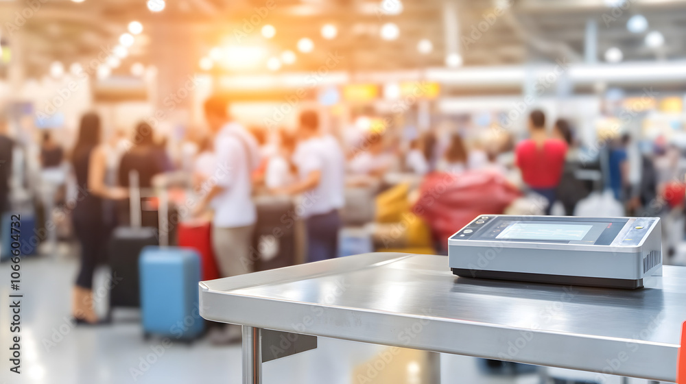 Security Personnel at an Airport Using a Handheld Scanner to Check Passengers
Security Personnel at an Airport Using a Handheld Scanner to Check Passengers