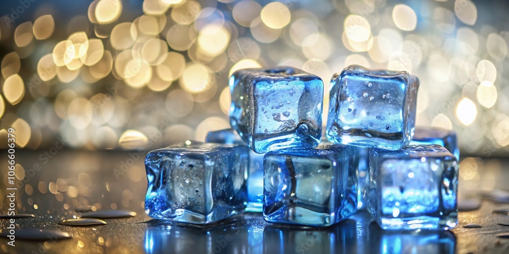 Close-Up of Blue Ice Cubes with Water Droplets in Bokeh Background - Refreshing Drink Photography, Ice Cubes, Bokeh Effect, Water Drops, Cool Beverage, Summer Vibes, Stylish Refreshment Close-Up of Blue Ice Cubes with Water Droplets in Bokeh Background - Refreshing Drink Photography, Ice Cubes, Bokeh Effect, Water Drops, Cool Beverage, Summer Vibes, Stylish Refreshment