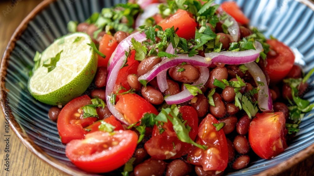 Vibrant Mexican Style Black Bean Salad in Bowl Vibrant Mexican Style Black Bean Salad in Bowl