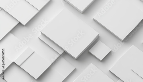 White blank cards stacked on a light gray background.