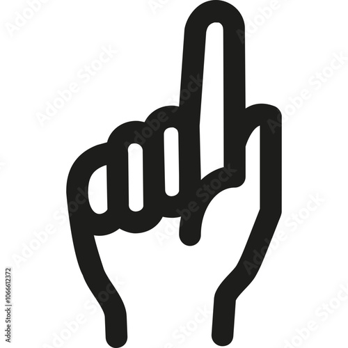 A raised hand with one finger pointing upwards, symbolizing a call for attention or signaling agreement
