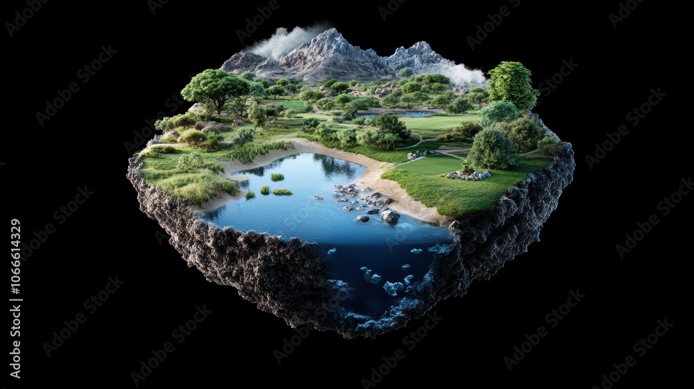 Contrast the drought-stricken landscape with a thriving oasis to promote water conservation Contrast the drought-stricken landscape with a thriving oasis to promote water conservation