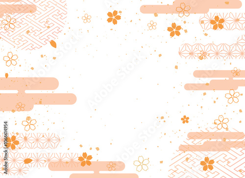 正月の背景イラスト。和柄をあしらった美しい背景