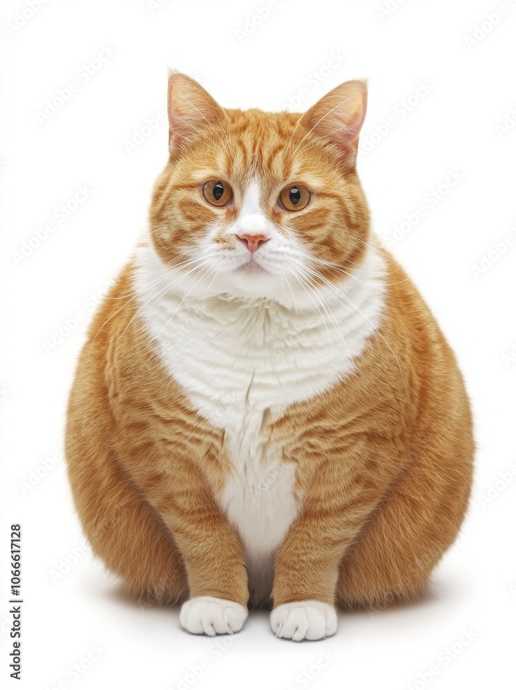 Angular black tabby with stray white kitten, facing straight at the camera. Transparent background.