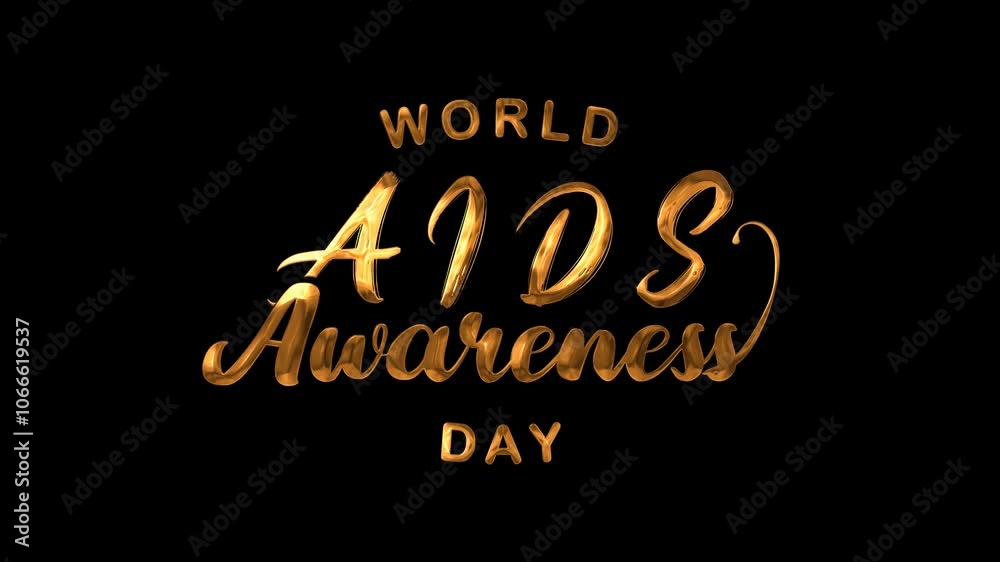 World AIDS Awareness Day Text Animation on Gold Color. Suitable for social media posts, banners, flyers, and website graphics. World AIDS Awareness Day Text Animation on Gold Color. Suitable for social media posts, banners, flyers, and website graphics.