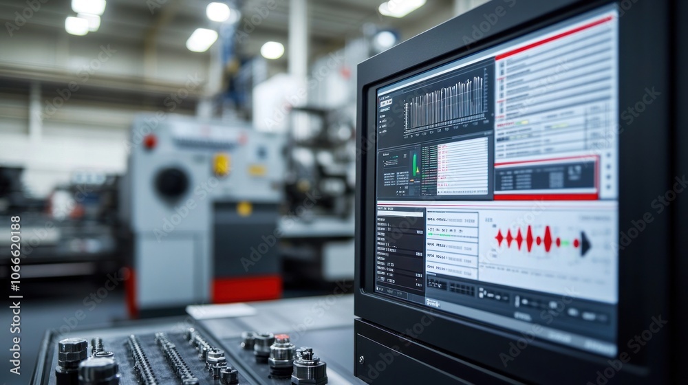 A display showing insightful data to predict maintenance in an automated manufacturing system A display showing insightful data to predict maintenance in an automated manufacturing system